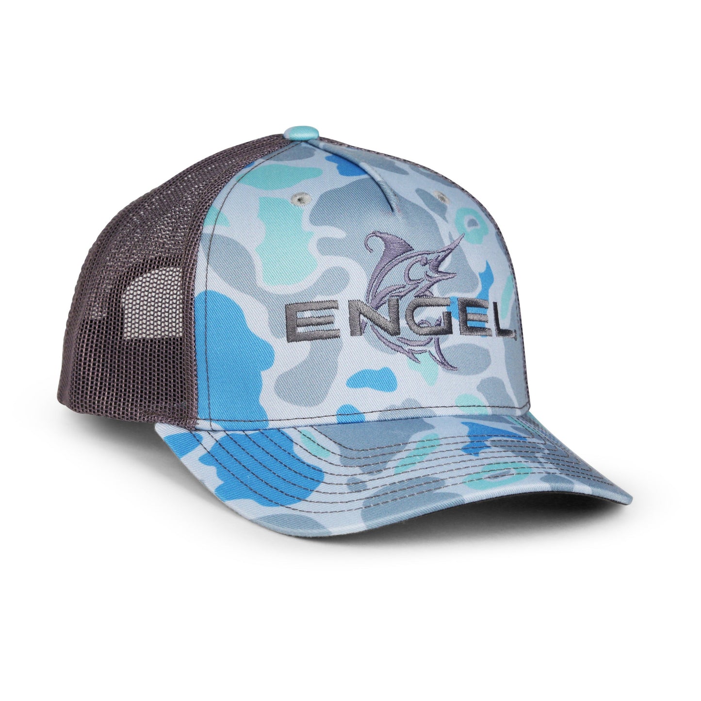Engel Saltwater Camo & Charcoal 112 Trucker Cap by Richardson®.