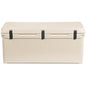 A high-performance, beige Engel Coolers 123 Hard Cooler and Ice Box on a white background.