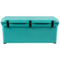 A high-performance Engel Coolers teal cooler with black handles.