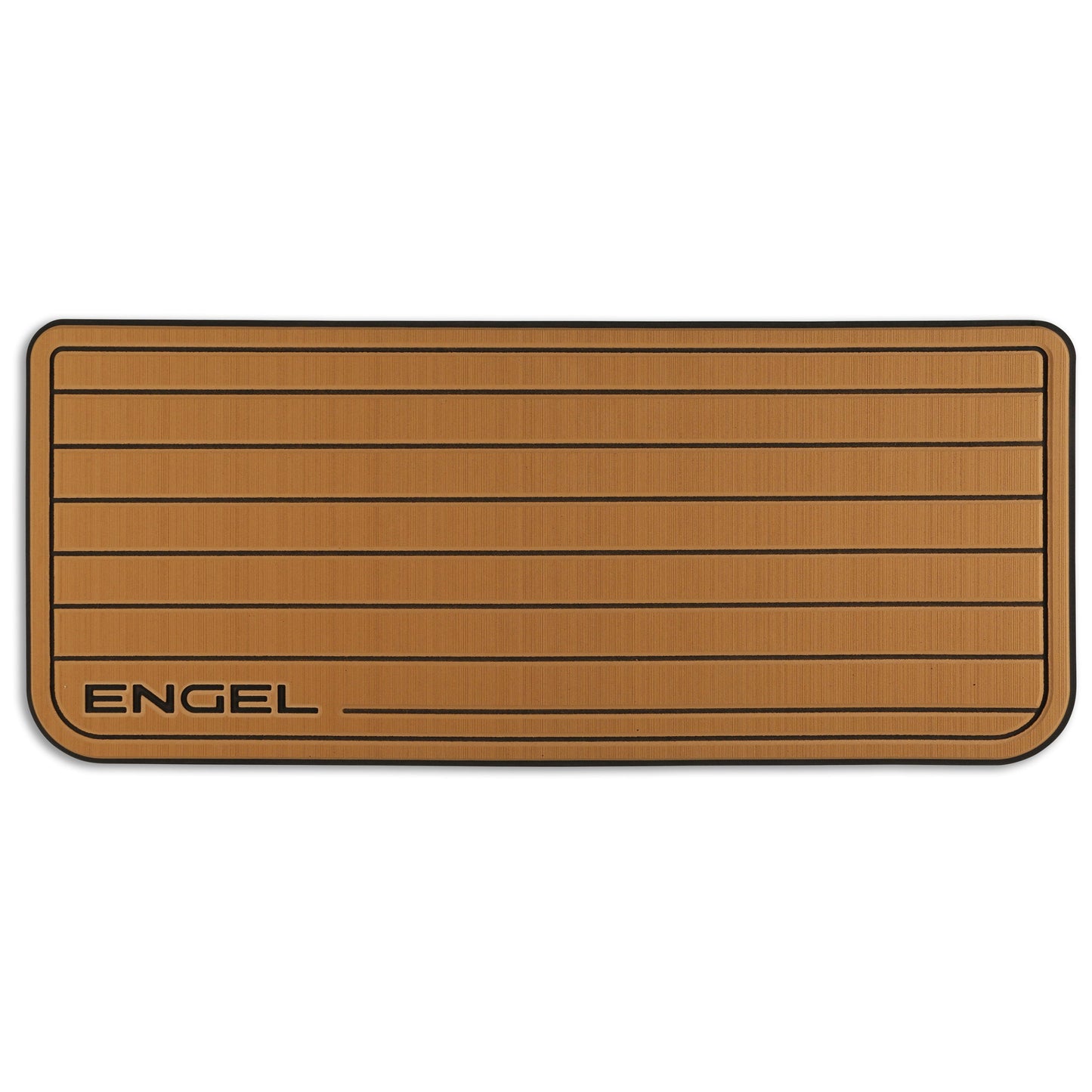 A brown door mat with the word Engel on it, designed to resist marine environments.