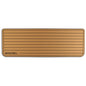 A brown Engel Coolers SeaDek® Tan Teak Pattern Non-Slip Marine Cooler Topper with the word engel on it, designed for marine environments.