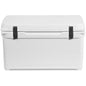 A white Engel 65 High Performance Hard Cooler and Ice Box on a white background by Engel Coolers.