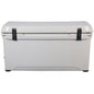 A white, Engel 80 High Performance Hard Cooler and Ice Box on a white background.