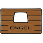 The name Engel Coolers is shown on a SeaDek Teak Pattern Non-Slip Marine Drybox Topper wooden plate.