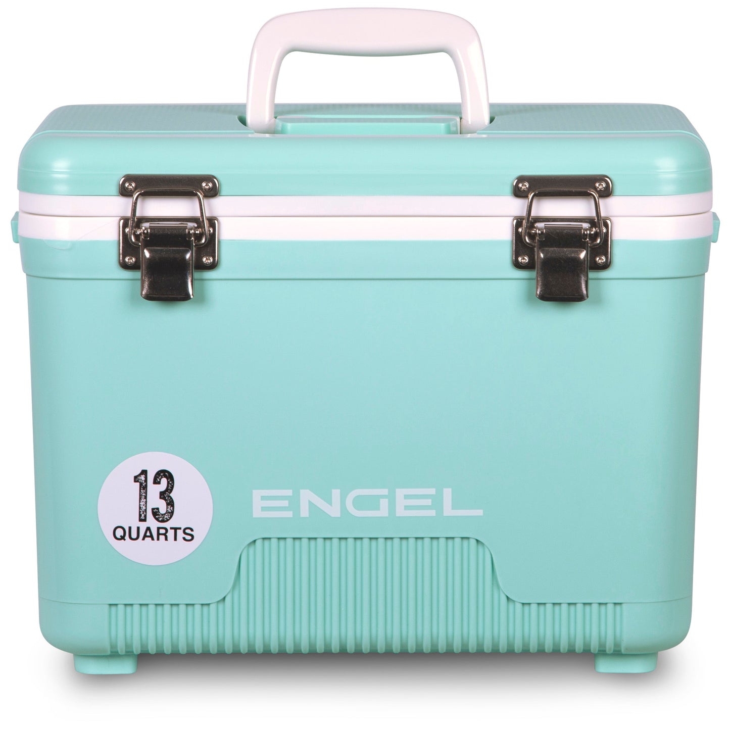The Engel Coolers 13 Quart Drybox/Cooler is in mint green.