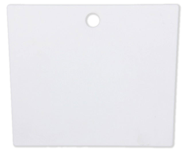 A high-performance, white rectangular Engel Coolers Hard Cooler Compartment Divider with a hole.