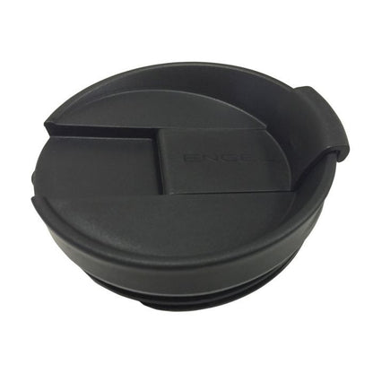 A black Engel Coolers Tumbler with an Engel Tumbler Lid.